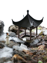 Miniature Ancient Chinese Pavilion Model for Micro Landscape Bonsai Decor