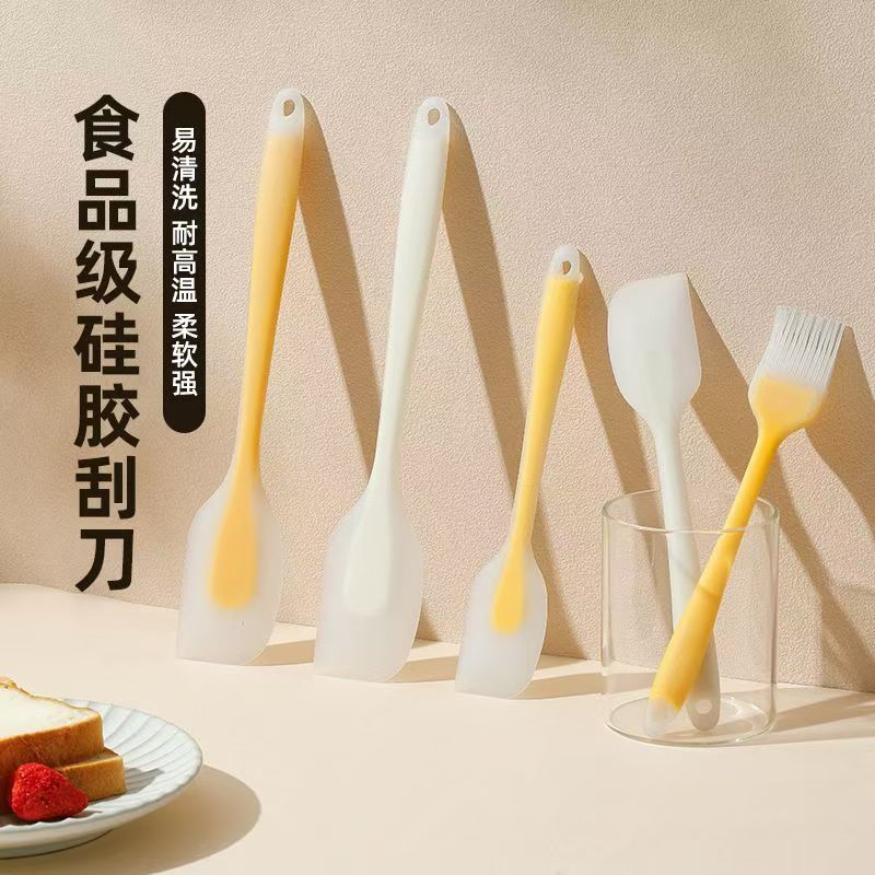 New Silicone Spatula Food Grade BBQ Oil Brush Baking Tool Integrated Cream Spreader for Home Use