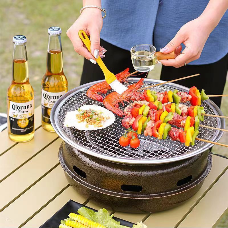 Premium Stainless Steel Charcoal Grill Portable BBQ Stove for Home Outdoor Use and Commercial Griddle