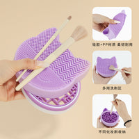 Silicone Makeup Brush Holder and Cleaner Base with Cat Design