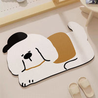 Cute Animal Diatomaceous Earth Bath Mat Absorbent Non-Slip Quick Dry Decorative Floor Mat for Bathroom Entryway