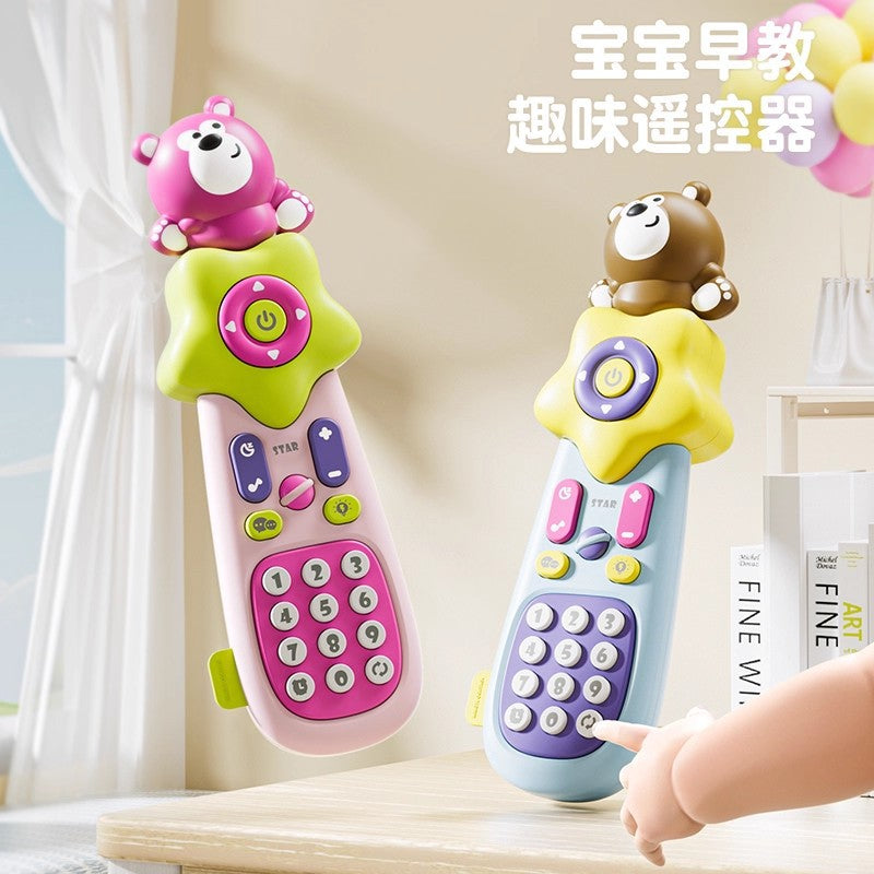 Baby Musical Phone Toy with Teether and Whistle, Early Education Remote Control Toy for Infants
