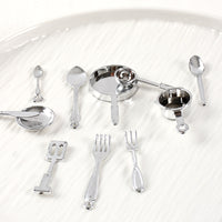 Miniature Dollhouse Kitchen Utensil Set - Spoons, Forks, Pans for DIY Dollhouse Accessories