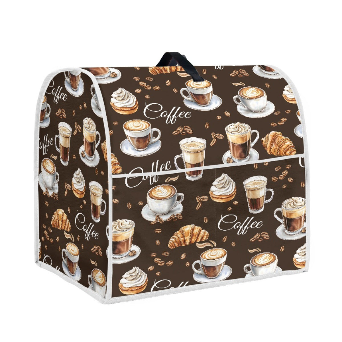 Mixer Dust Cover with Coffee Print, Portable and Washable Kitchen Appliance Protector