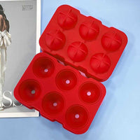 Large Silicone 6-Sphere Ice Ball Maker Mold with Funnel for Home Bar KTV