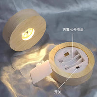 LED Luminous Coaster for Bar & Home, Cocktail & Wine Glass Base Light, Luxury Wooden Design