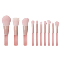 10-Piece Mini Candy Jelly Makeup Brush Set with Bag/Holder for Powder, Concealer, Highlighter