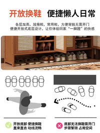 Narrow Entryway Shoe Rack with Multi-layer Storage and Cream Style Design