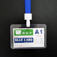 Clear Horizontal/Vertical ID Card Holder with Lanyard for Students, Office, and Events