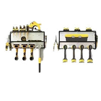 Wall-Mounted Power Tool Organizer Rack with Detachable Drill Charging Station and Bit Holder