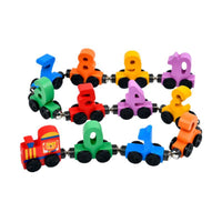 Magnetic Number Train Building Blocks Set for Toddlers, Educational Wooden Toy for Early Learning