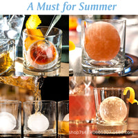 Large Sphere Ice Cube Tray with Lid for Whiskey and Cocktails, Food-Grade Silicone