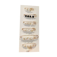 Pearl Brooch Pin Set for Waist Adjustment and Anti-Exposure