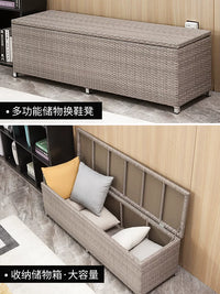 Authentic Rattan Woven Modern Waterproof Sunscreen Balcony Outdoor Household Doorway Large Capacity Garden Courtyard Storage Cabinet