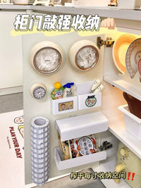 Suction Cup Cling Film Dispenser and Storage Box for Refrigerator Side
