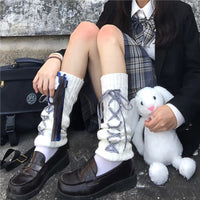 Japanese Lolita Knit Leg Warmers Y2K Style Warm Stacked Socks for Women