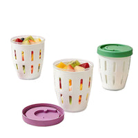 Portable Fruit Storage Container with Drainer and Handle for Office and Outdoor Use