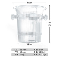 Acrylic Ice Bucket with Tongs, Thick Transparent Plastic Champagne Beer Cooler for Bar Parties
