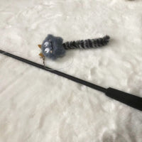 1.8m Retractable Feather Teaser Wand for Cats with Replaceable Heads