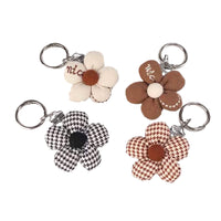 Embroidered Houndstooth Flower Hat Clip for Travel, Sunglasses Holder, Bag Charm