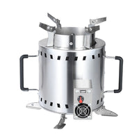 Portable Stainless Steel Wood Burning Camping Stove for Outdoor Cooking