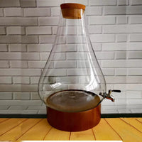 Large Glass Juice Dispenser with Faucet, Cold Water Kettle, Sealed Jar for Beverages, Wine, and Commercial Self-Serve Fruit Tea