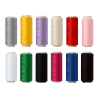 Household Hand Sewing Machine Thread Set - Practical Colorfast Polyester Sewing Thread for DIY Crafts - 12 Color Assortment