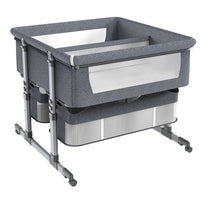 Twin Portable Adjustable Bassinet with Foldable Design and Side-by-Side Sleeping Function