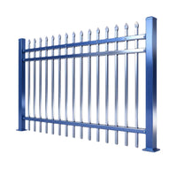 Zinc Steel Fence Panel for Yard, School and Villa Outdoor Boundary Barrier, Blue and White