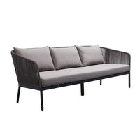 Outdoor Rattan Sofa Set with Coffee Table for Patio Garden Balcony