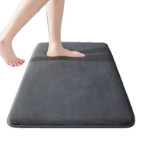 Solid Color Coral Fleece Bathroom Mat Absorbent Non-Slip Floor Mat