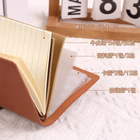 Vintage A6 Leather Journal Notebook with Strap, Loose-Leaf Diary with Blank Kraft Paper