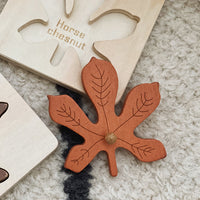 Kids Montessori Wooden Leaf Puzzle Board Educational Toy