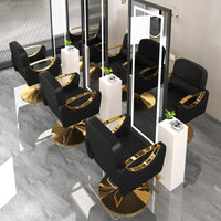 Reclining Hydraulic Barber Chair with PU Leather Upholstery for Salon and Hairdressing
