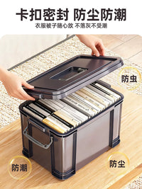 Industrial Style Stackable Plastic Storage Box with Lid, Large Capacity Multi-functional Organizer Bin