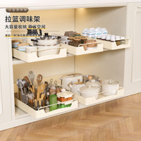Pull-Out Spice Rack Organizer for Kitchen Cabinets, 3-Tier Drawer Style, No Installation Required