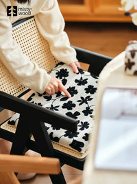 Mist Forest Vintage Removable Non-Slip Floor Cushion with Magnolia Print