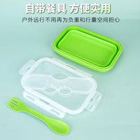 Collapsible Silicone Lunch Box for Microwave and Refrigerator Storage