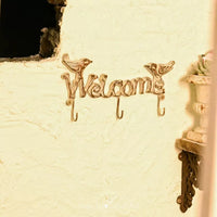 Cast Iron Welcome Bird Wall Hook for Garden & Home Decor