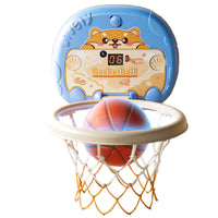 Kids Indoor Basketball Hoop Set with Scoring Function, Foldable Storage, and Ring Toss Game for Boys and Girls