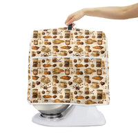 Mixer Dust Cover with Coffee Print, Portable and Washable Kitchen Appliance Protector