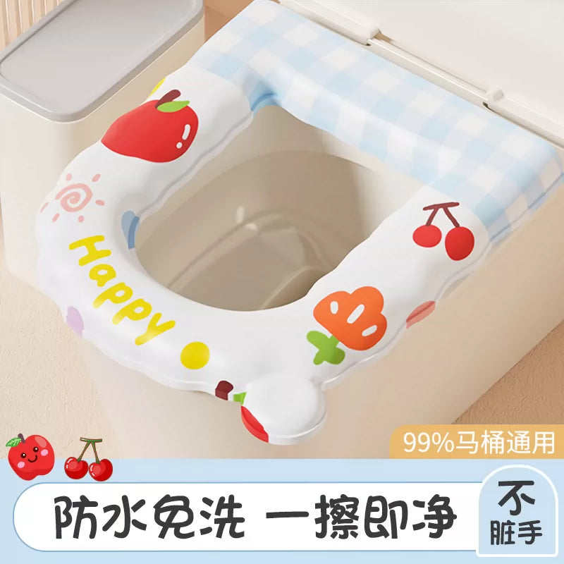 EVA Waterproof Toilet Seat Cushion, Adhesive, Universal All-Season Washable Pad for Household Toilets