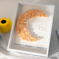3D Hollow Rose Tissue Paper Flower Display Frame for DIY Crafts and Gifts