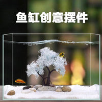 Artificial Snowflake Pink Welcome Pine Bonsai for Aquarium Decoration