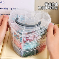Multi-layer Beaded Storage Box with Lid for Jewelry and Craft Supplies