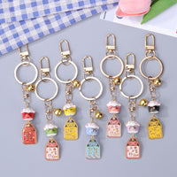 Ceramic Lucky Cat Bell Charm for Keys, Bags, and Car Decor