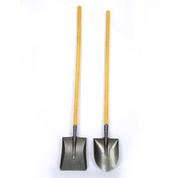 Heavy-Duty Steel Shovel with Wooden Handle for Gardening, Farming, and Emergency Use