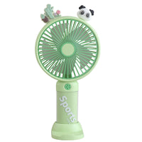 Portable USB Rechargeable Handheld Fan with Phone Stand and LED Light, 3-5 Speed Adjustable for Outdoor Students