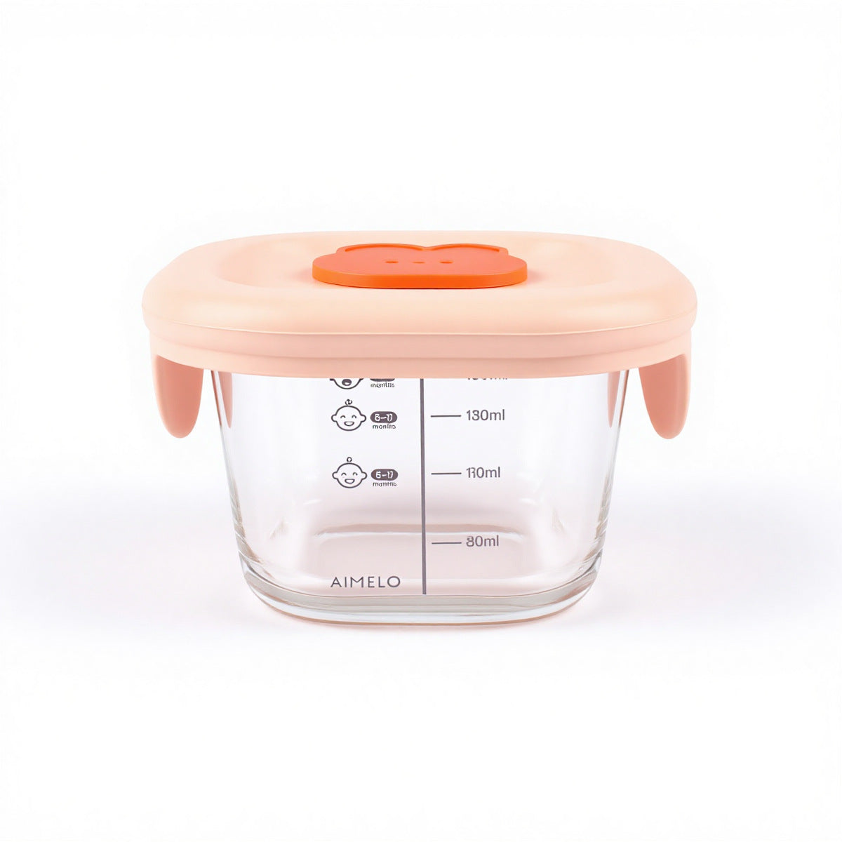 Steaming Baby Food Storage Container with Scale, Glass Fresh-keeping Box, Freezer Safe, Sealed Infant Bowl for Complementary Food