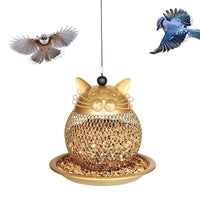 Lucky Cat Outdoor Hanging Bird Feeder for Garden and Balcony